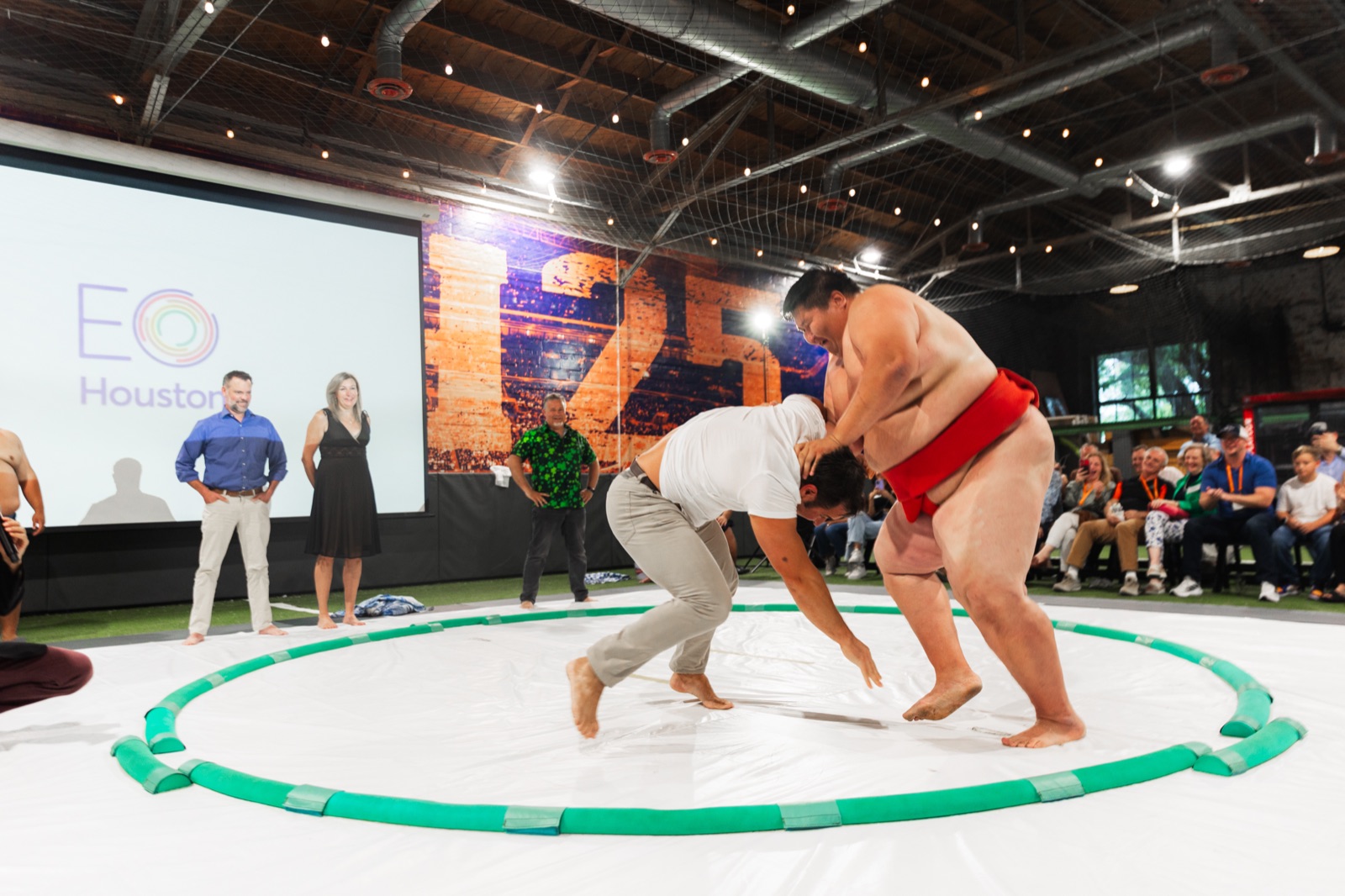 An EO Houston member takes on a pro sumo wrestler